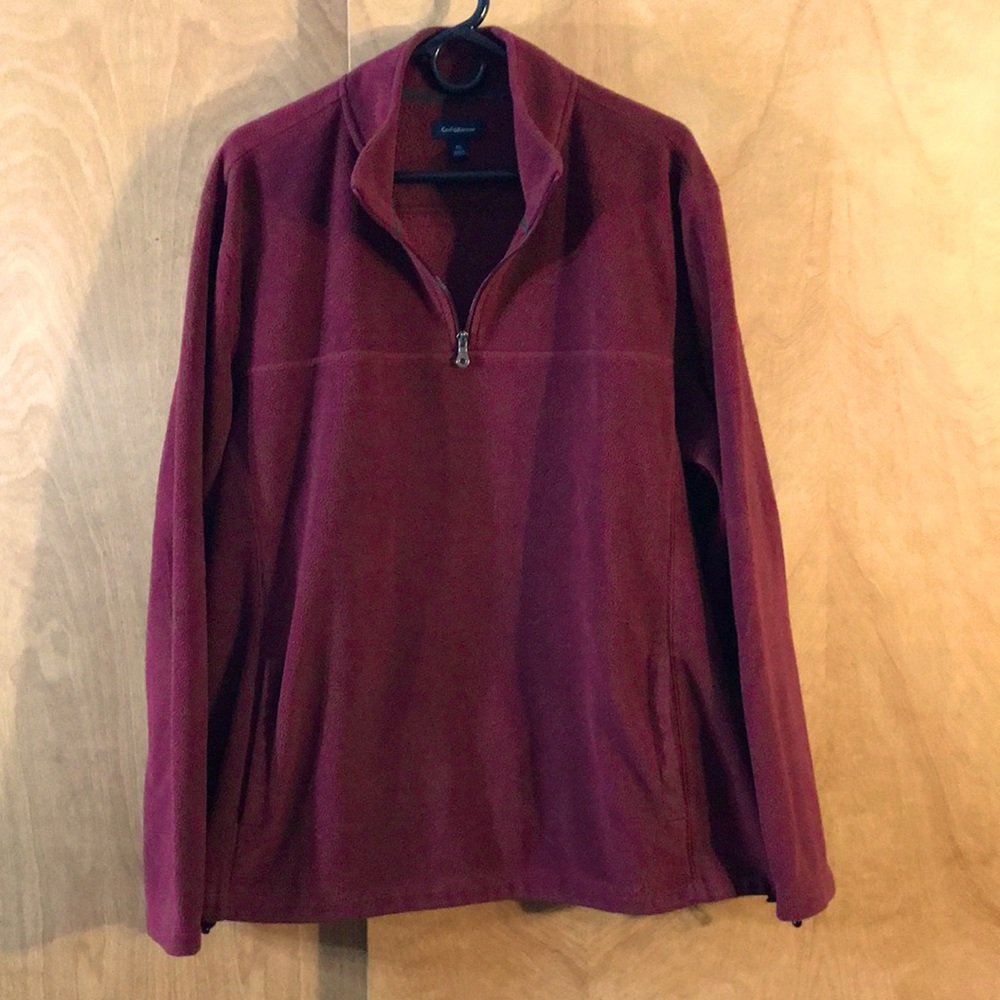 Croft & Barrow Size XL Purple/Burgundy Half Zip Long Sleeved Fleece